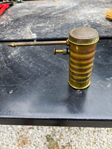 Vintage brass oil - brass, pump