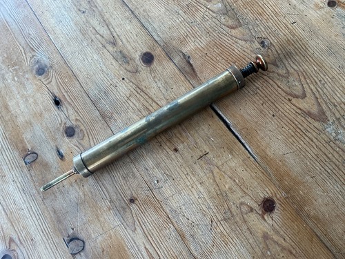 Vintage brass grease gun - vintage,