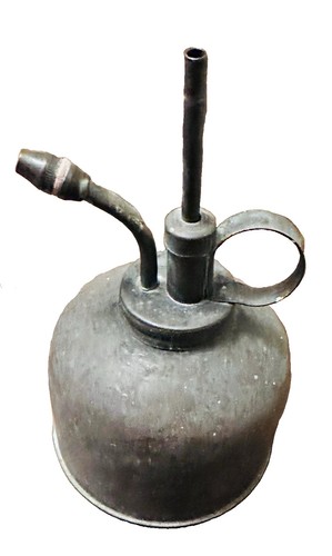 Vintage brass oil can plant - brass,